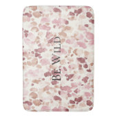 Rosa Creme Schokolade Braun Abstrakt Leopard Tier Badematte (Vorderseite Vertikal)