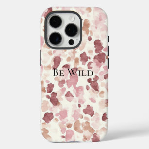 Rosa Creme Schokolade Braun Abstrakt Leopard Tier iPhone 16 Pro Hülle