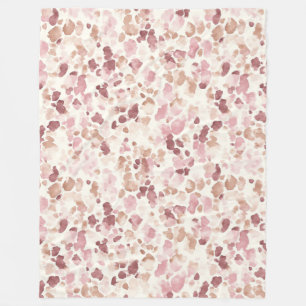 Rosa Creme Schokolade Braun Abstrakt Leopard Tier Fleecedecke