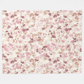 Rosa Creme Schokolade Braun Abstrakt Leopard Tier Fleecedecke (Vorderseite (Horizontal))