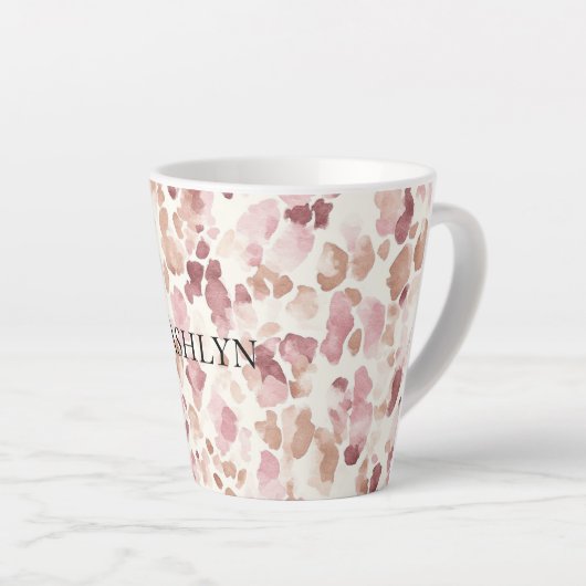 Rosa Creme Schokolade Braun Abstrakt Leopard Tier Milchtasse (Rechte Ecke)