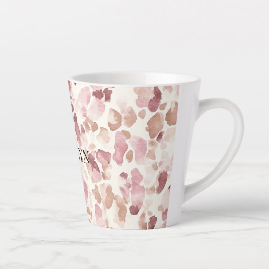 Rosa Creme Schokolade Braun Abstrakt Leopard Tier Milchtasse (Rechts)