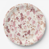 Rosa Creme Schokolade Braun Abstrakt Leopard Tier Pappteller (Vorderseite)