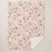 Rosa Creme Schokolade Braun Abstrakt Leopard Tier Sherpadecke (Vorderseite)