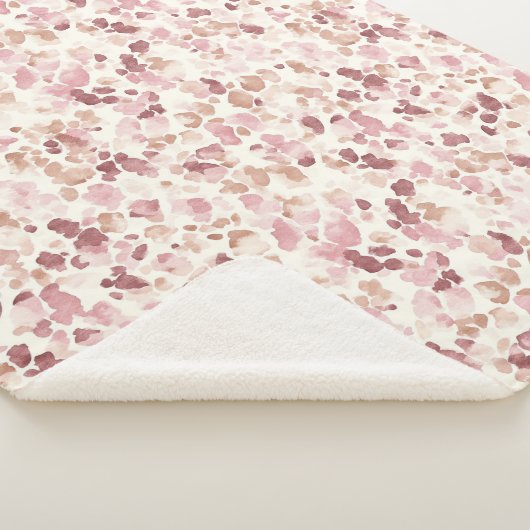 Rosa Creme Schokolade Braun Abstrakt Leopard Tier Sherpadecke (3/4)