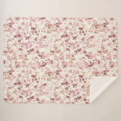 Rosa Creme Schokolade Braun Abstrakt Leopard Tier Sherpadecke (Vorderseite (Horizontal))