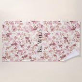 Rosa Creme Schokolade Braun Abstrakt Leopard Tier Strandtuch (Vorderseite)