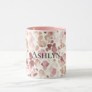 Rosa Creme Schokolade Braun Abstrakt Leopard Tier Tasse