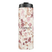 Rosa Creme Schokolade Braun Abstrakt Leopard Tier Thermosbecher (Vorderseite)