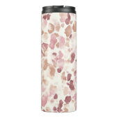 Rosa Creme Schokolade Braun Abstrakt Leopard Tier Thermosbecher (Rückseite)