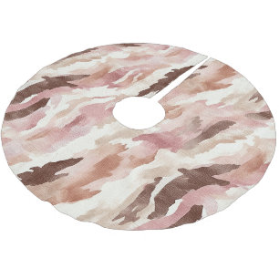 Rosa Creme Schokolade Braun Abstrakt Weihnachten Polyester Weihnachtsbaumdecke