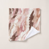 Rosa Creme Schokolade Braun Badhandtuch Set (Waschlappen)