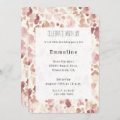 Rosa Creme Schokolade Brauner Leopard Geburtstag Einladung (Vorne/Hinten)