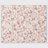 Rosa Creme Schokolade Brauner Leopard Tier Geburts Geschenkpapier (Flach)