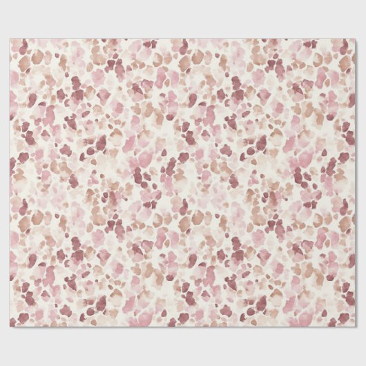 Rosa Creme Schokolade Brauner Leopard Tier Geburts Geschenkpapier (Flach)