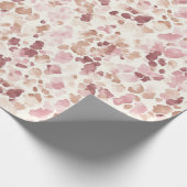 Rosa Creme Schokolade Brauner Leopard Tier Geburts Geschenkpapier (Ecke)