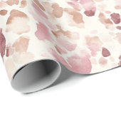 Rosa Creme Schokolade Brauner Leopard Tier Geburts Geschenkpapier (Rolleneckpunkt)