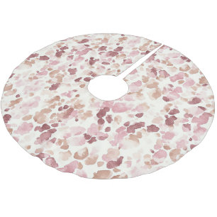 Rosa Creme Schokolade Brown Leopard Weihnachten Polyester Weihnachtsbaumdecke