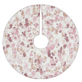 Rosa Creme Schokolade Brown Leopard Weihnachten Polyester Weihnachtsbaumdecke (Vorderseite)