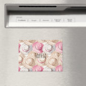 Rosa Creme Strohhüte Magnet (In Situ (Geschirrspüler))
