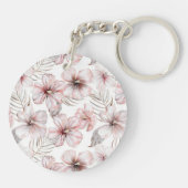 Rosa Creme Strohhüte Schlüsselanhänger (Rückseite)