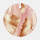 Rosa Creme Südwest Cowgirl Cowhide Ornament Aus Metall (Rückseite)