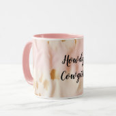 Rosa Creme Südwest Cowgirl Cowhide Tasse (Vorderseite Links)