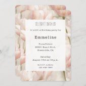 Rosa Creme Tulips Blume Romantischer Geburtstag Einladung (Vorne/Hinten)