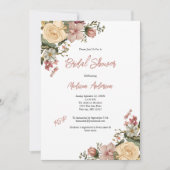 Rosa Creme Vintages Brautparty Einladung (Vorderseite)