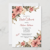 Rosa Creme Wasserfarbe Antikes Brautparty Einladung (Vorderseite)