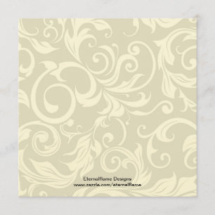 Rosa Creme Wedding Monogram Damask Einladung