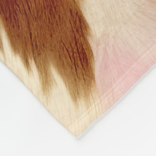 Rosa Creme Weißbrauner Cowhid Fleecedecke (Ecke)