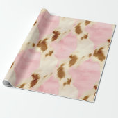 Rosa Creme Weißbrauner Cowhid Geschenkpapier (Ungerollt)