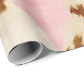 Rosa Creme Weißbrauner Cowhid Geschenkpapier (Rolleneckpunkt)