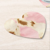 Rosa Creme Weißbrauner Cowhid Untersetzer (angewinkelt)