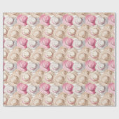 Rosa Creme Weiße Strohhüte Geburtstag Geschenkpapier (Flach)
