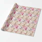 Rosa Creme Weiße Strohhüte Geburtstag Geschenkpapier (Ungerollt)