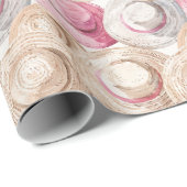 Rosa Creme Weiße Strohhüte Geburtstag Geschenkpapier (Rolleneckpunkt)
