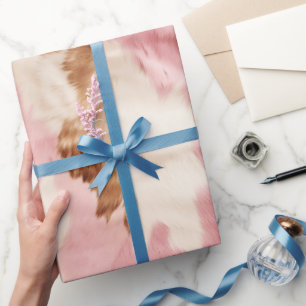 Rosa Creme Weißes Tier Geschenkpapier