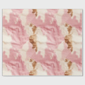 Rosa Creme Weißes Tier Geschenkpapier (Flach)