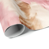 Rosa Creme Weißes Tier Geschenkpapier (Rolleneckpunkt)