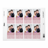 Rosa Creme Wirbel Foto Hochzeitsmarken (Vorne)