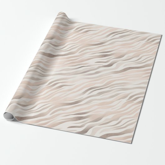 Rosa Creme Zebra Animal Print Birthday Geschenkpapier (Ungerollt)
