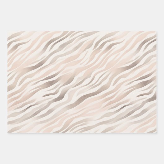 Rosa Creme Zebra Animal Print Birthday Geschenkpapier Set (Vorderseite)