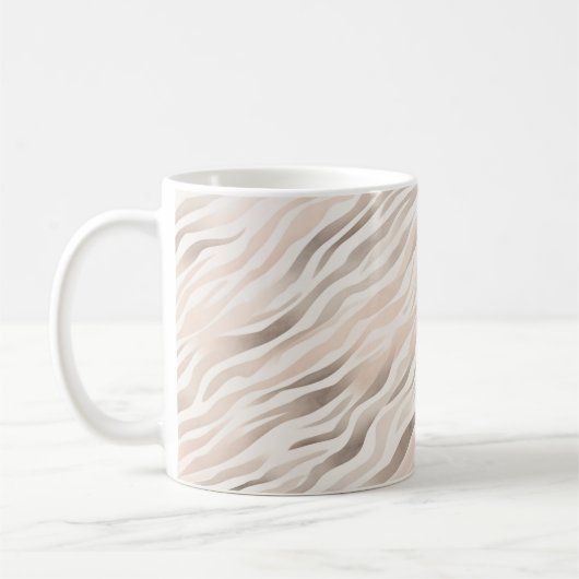 Rosa Creme Zebra Animal Print Kaffeetasse (Links)