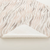 Rosa Creme Zebra Animal Print Sherpadecke (3/4)
