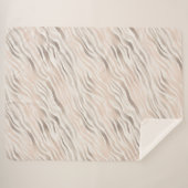 Rosa Creme Zebra Animal Print Sherpadecke (Vorderseite (Horizontal))