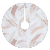Rosa Cremeweiß abstrakte Weihnachten Polyester Weihnachtsbaumdecke (Vorderseite)