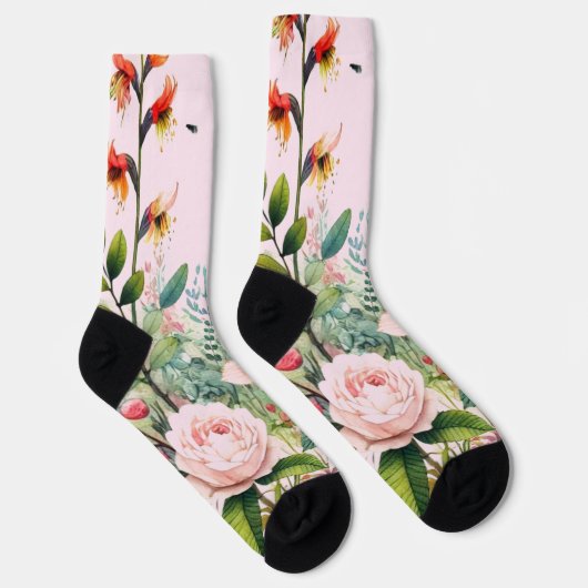 Rosa Crew Socken (Rechts)