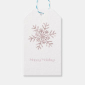 Rosa Crinkle Winter Wonderland Snowflake Elegante Geschenkanhänger (Vorderseite)